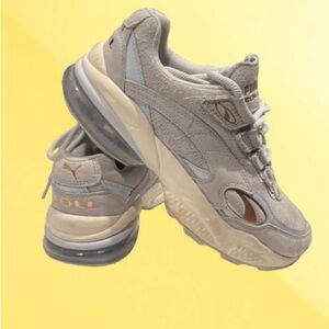 Puma CELL Venom Patent Women’s Sneakers size 10 Blue suede with Gold accents